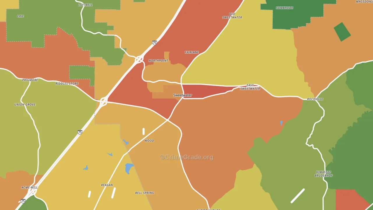 37874, TN Map of Drug-Related Crime Rates