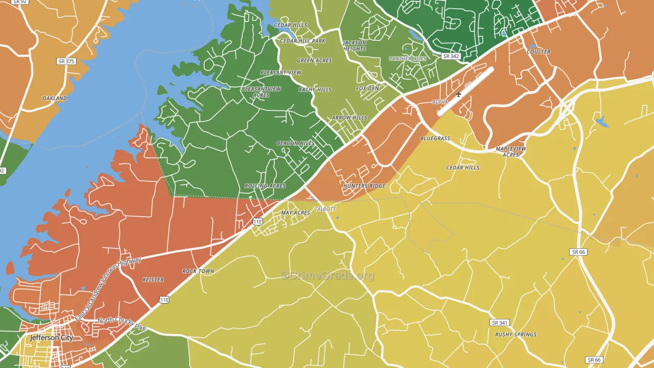37877, TN Map of Drug-Related Crime Rates