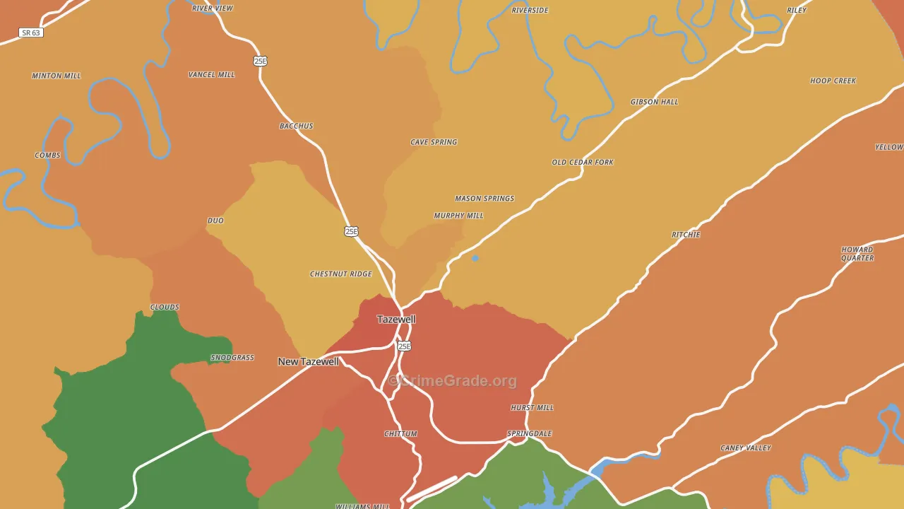 37879, TN Map of Drug-Related Crime Rates
