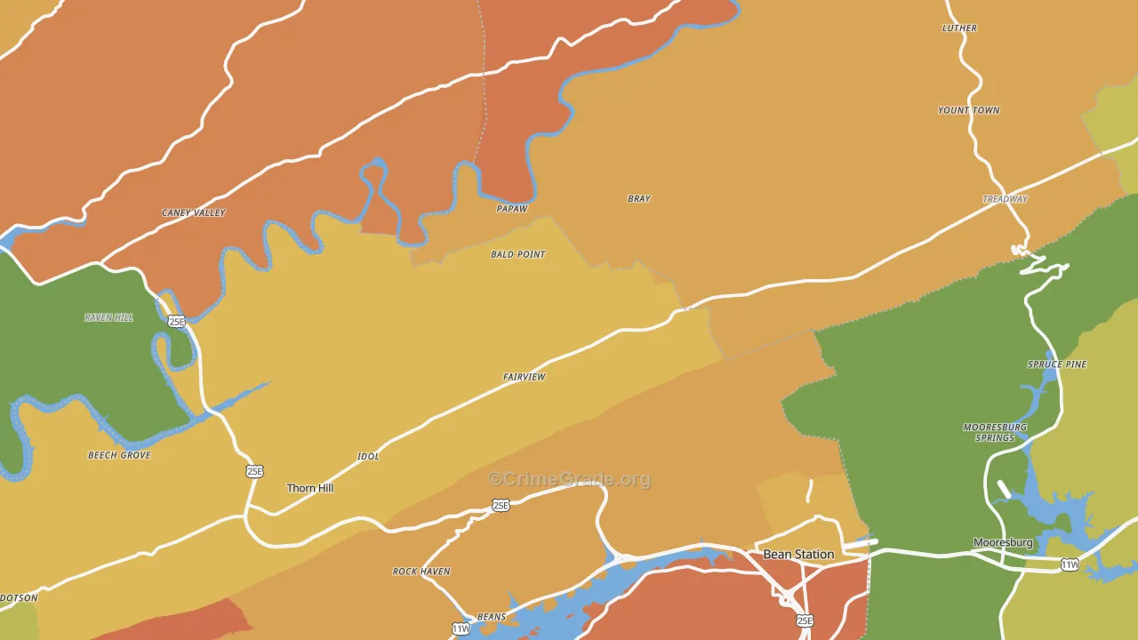 37881, TN Map of Drug-Related Crime Rates