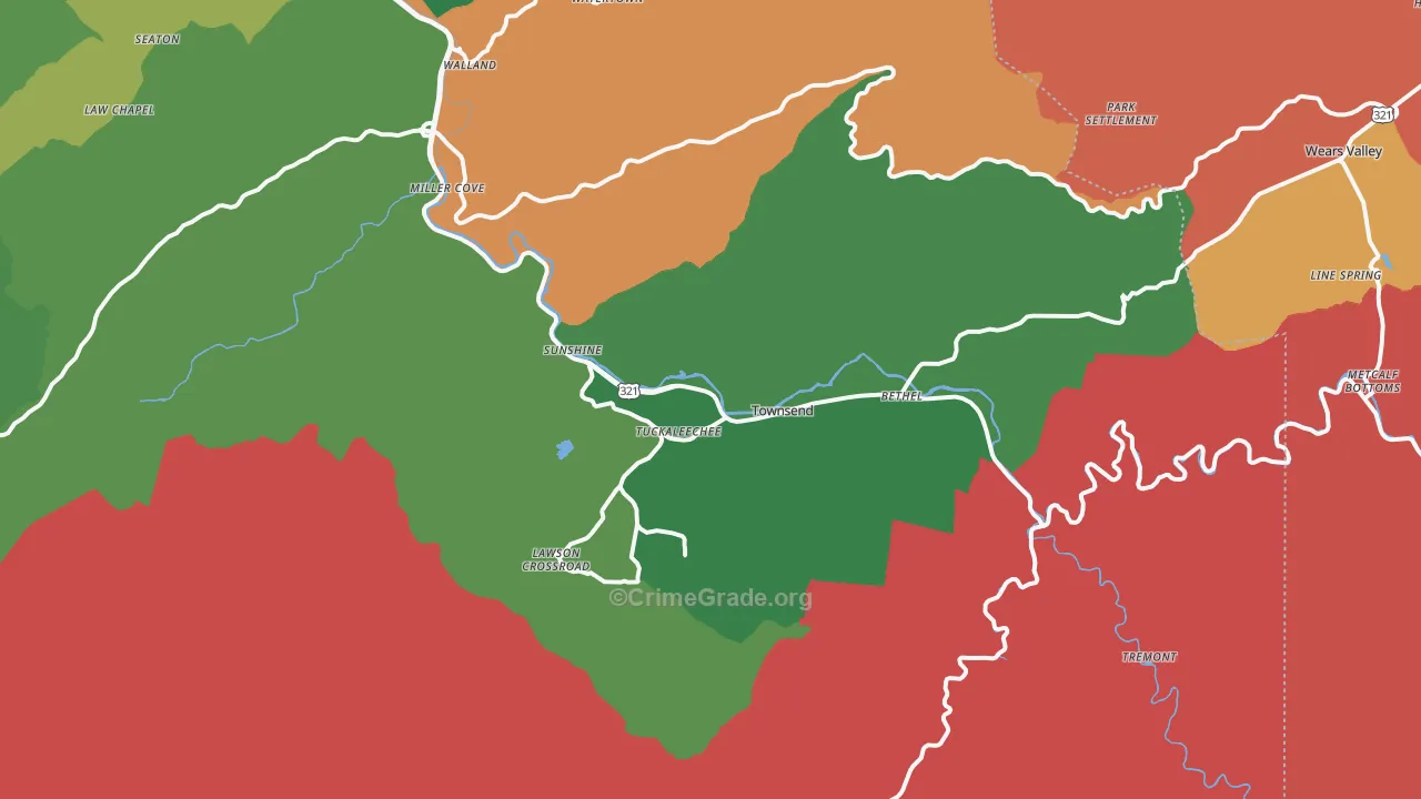 37882, TN Map of Drug-Related Crime Rates