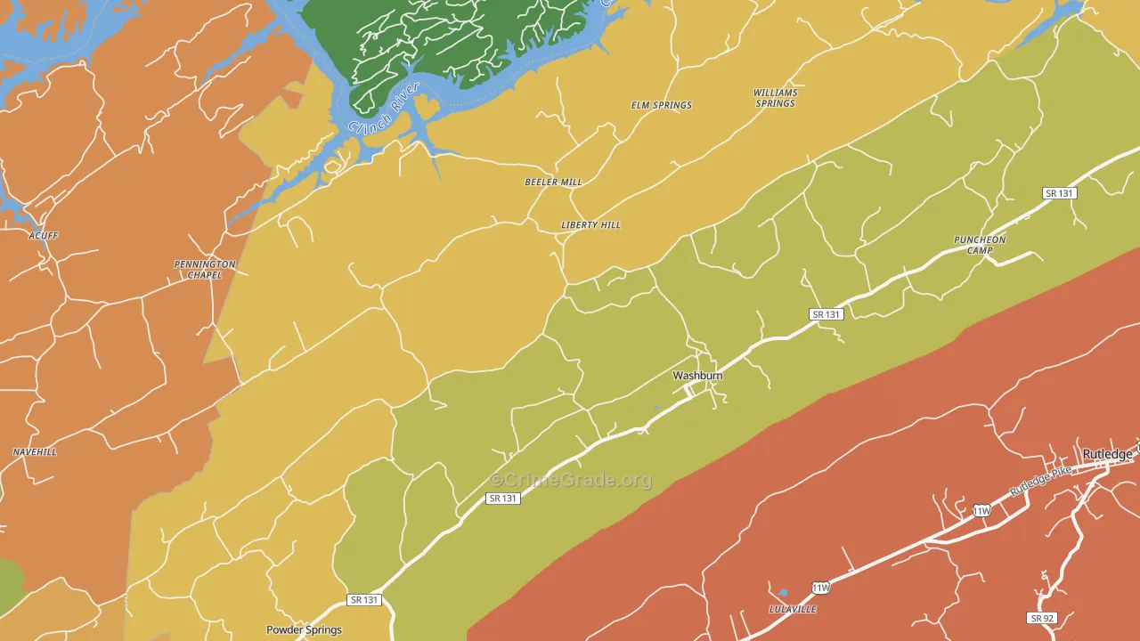 37888, TN Map of Drug-Related Crime Rates