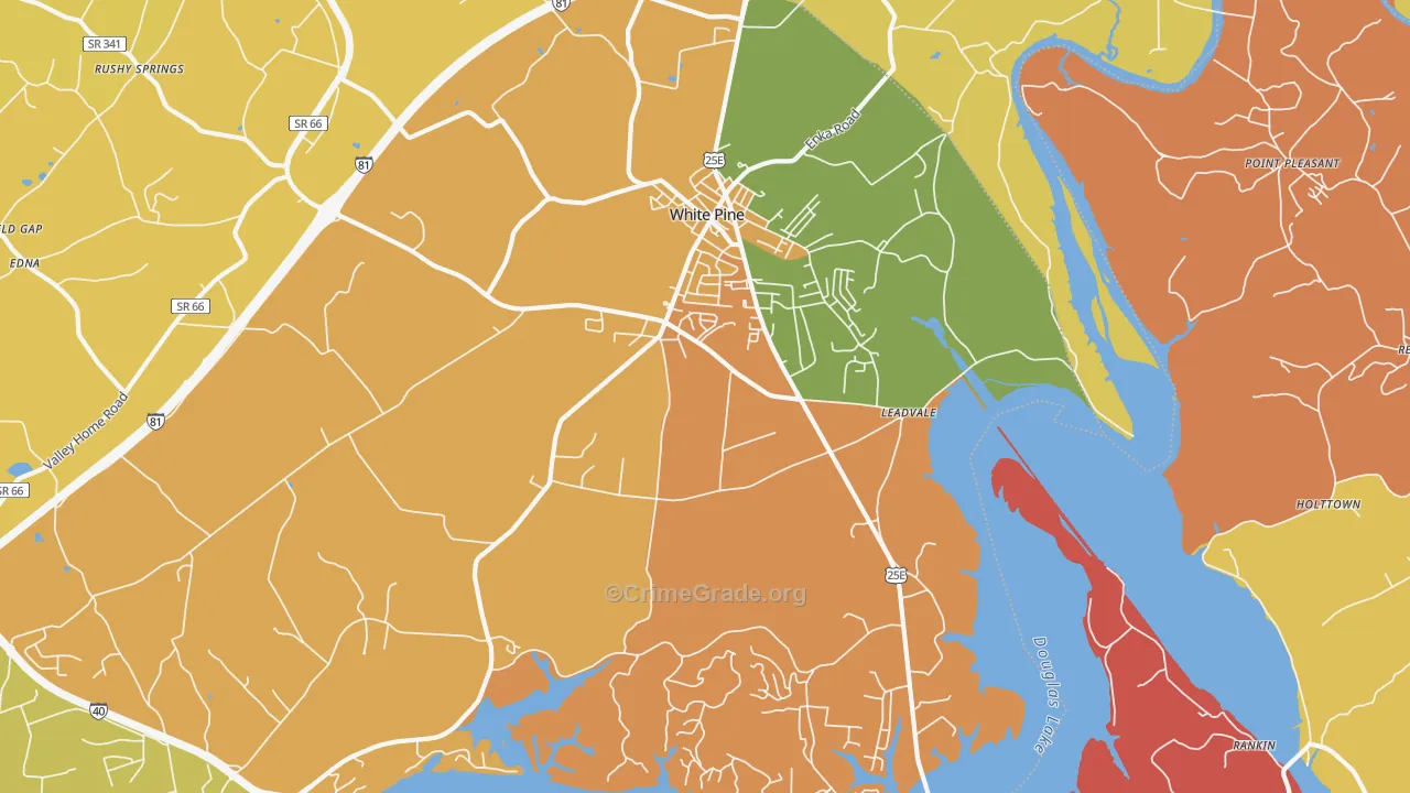 37890, TN Map of Drug-Related Crime Rates