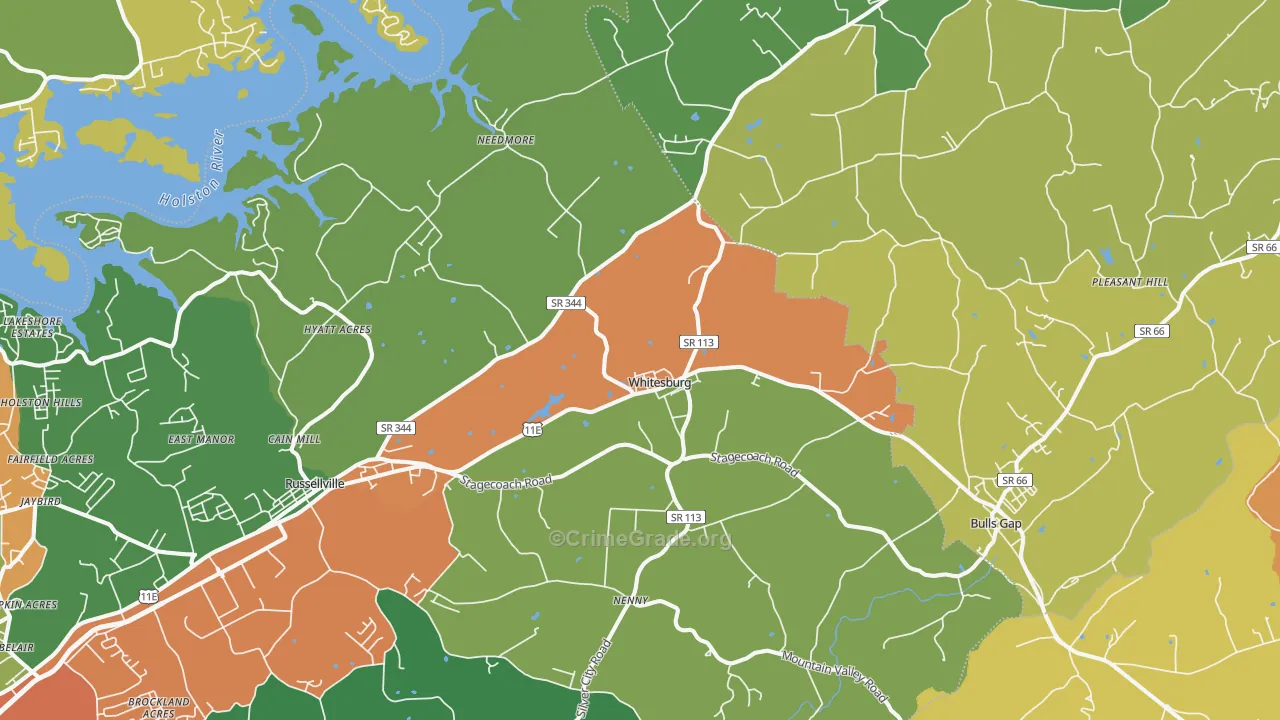 37891, TN Map of Drug-Related Crime Rates