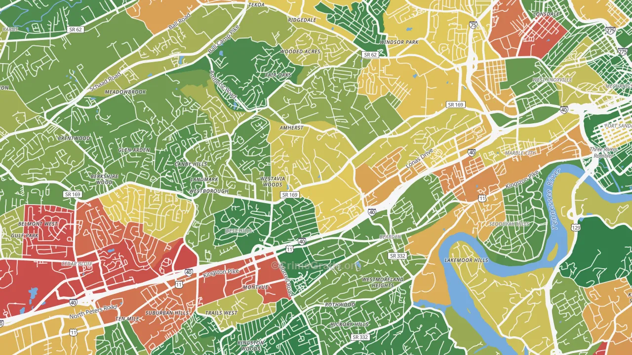 37909, TN Map of Drug-Related Crime Rates