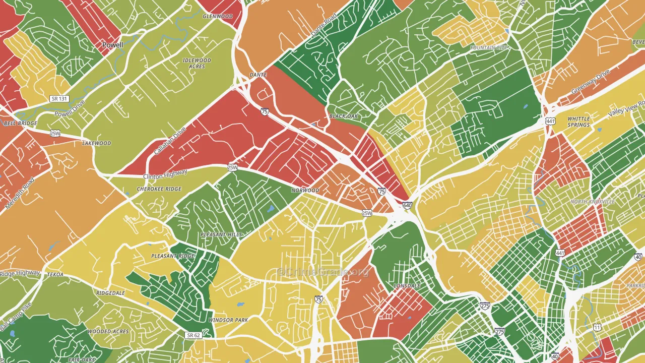 37912, TN Map of Drug-Related Crime Rates