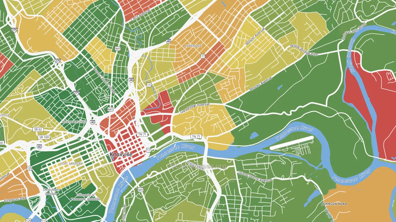 37915, TN Map of Drug-Related Crime Rates