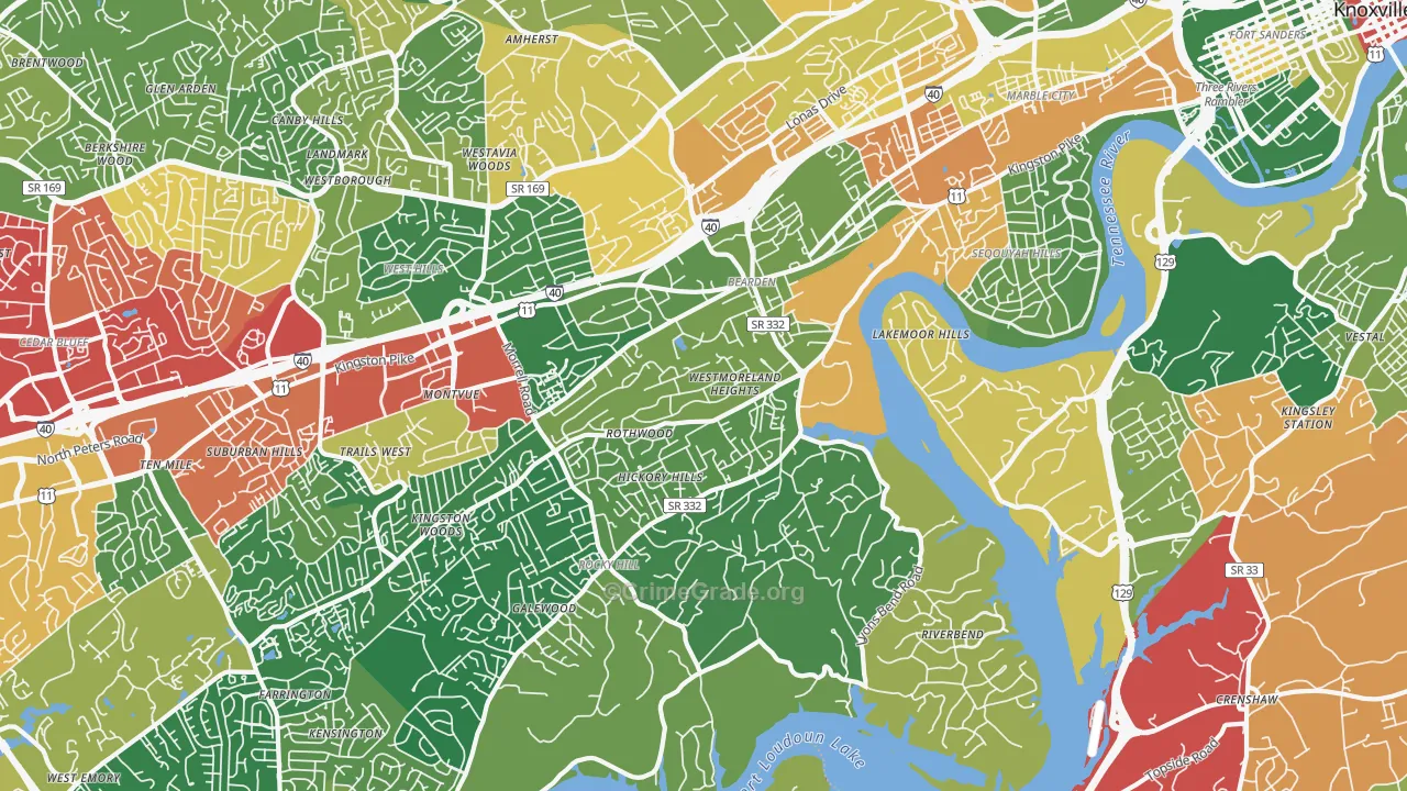 37919, TN Map of Drug-Related Crime Rates