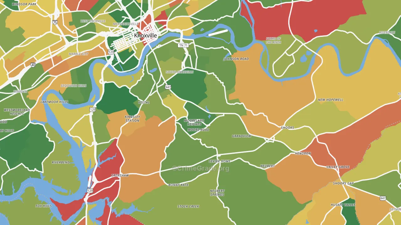 37920, TN Map of Drug-Related Crime Rates