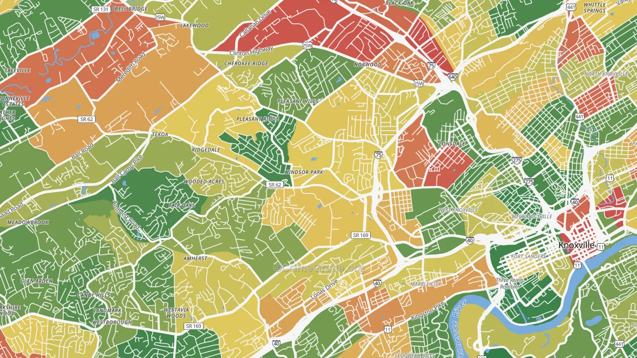 37921, TN Map of Drug-Related Crime Rates
