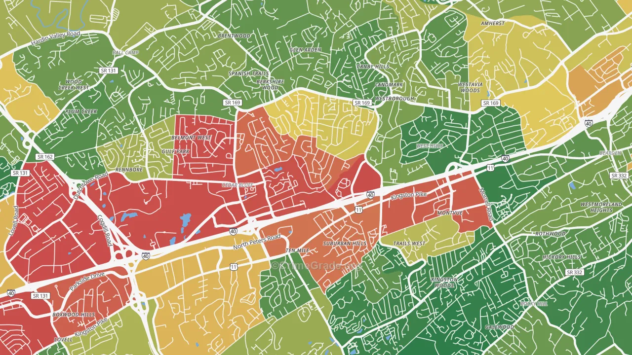 37923, TN Map of Drug-Related Crime Rates
