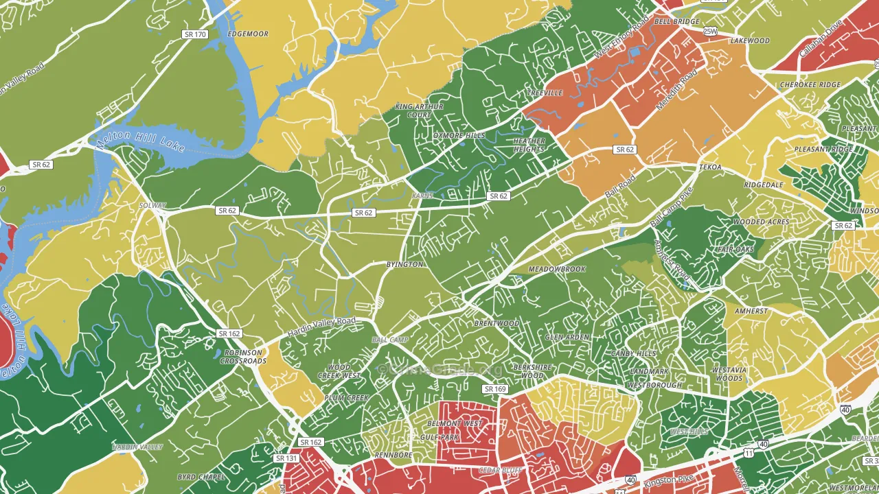 37931, TN Map of Drug-Related Crime Rates
