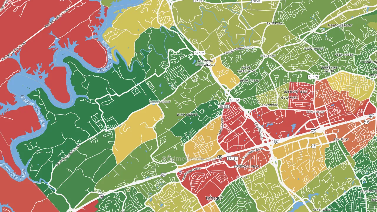 37932, TN Map of Drug-Related Crime Rates