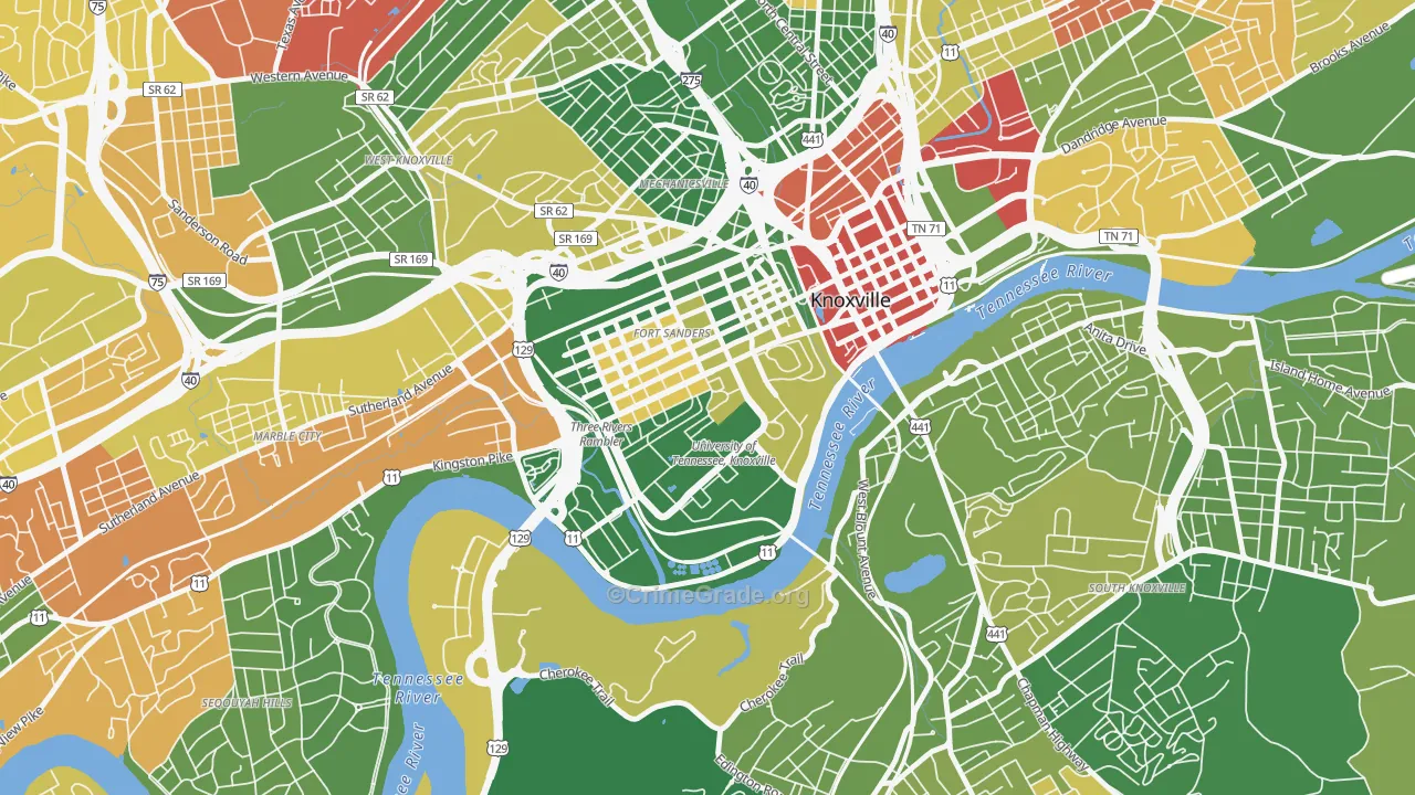37996, TN Map of Drug-Related Crime Rates