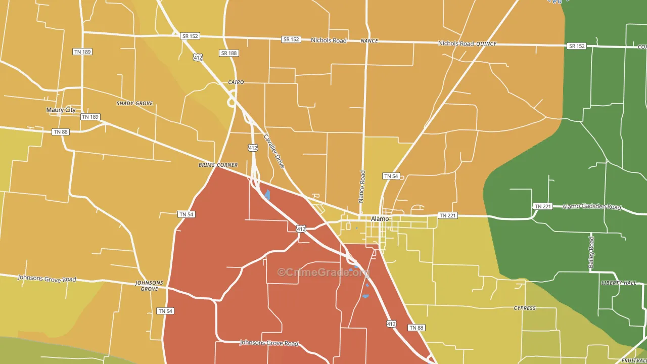 38001, TN Map of Drug-Related Crime Rates