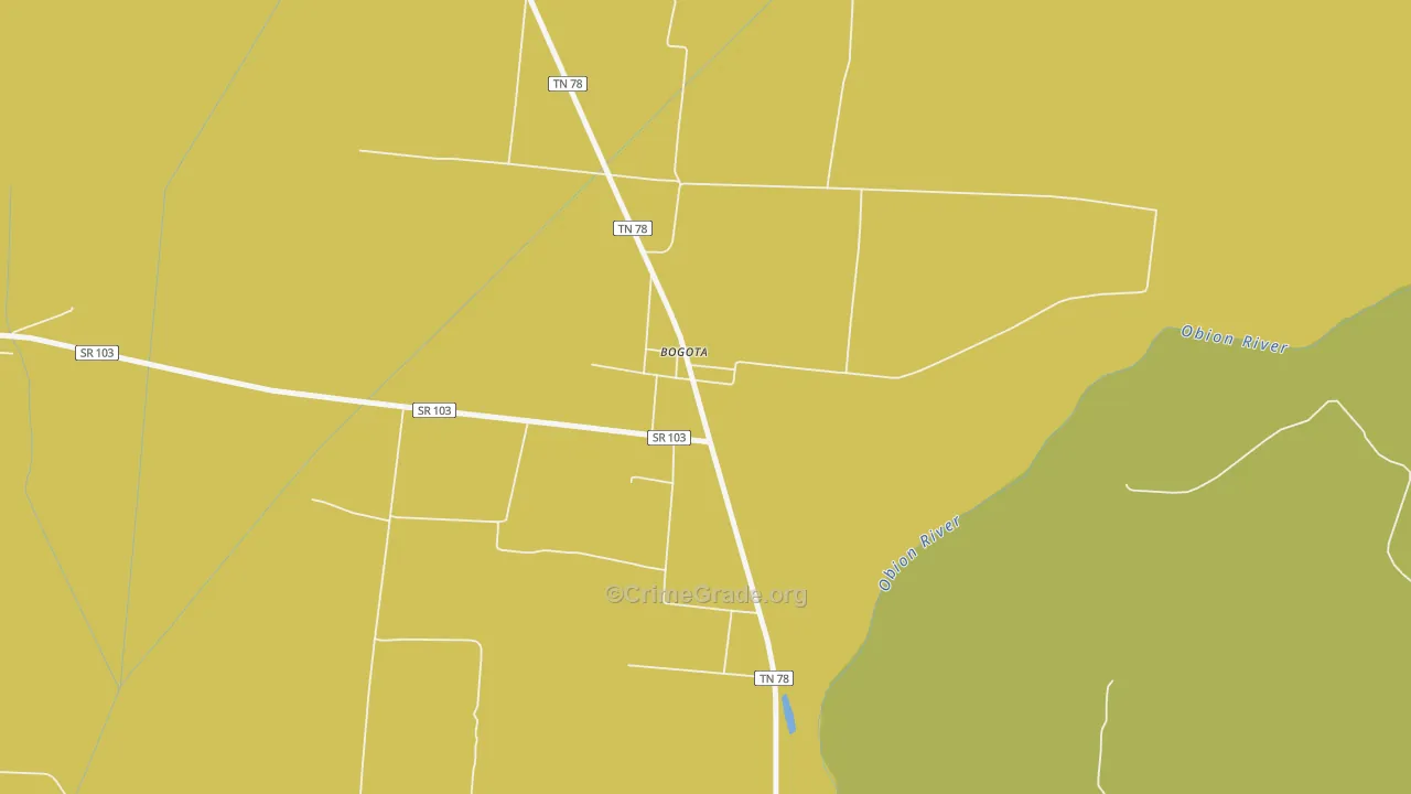 38007, TN Map of Drug-Related Crime Rates