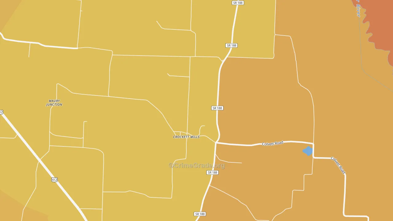 38021, TN Map of Drug-Related Crime Rates