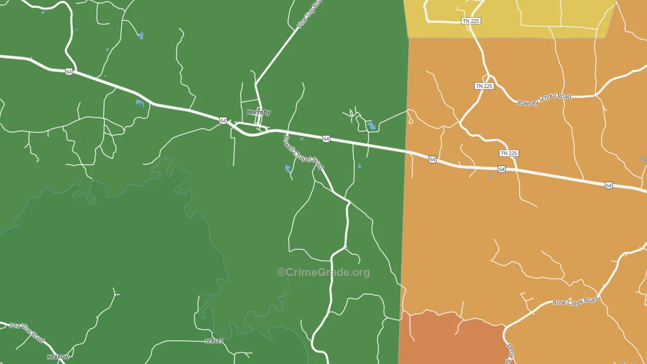 38044, TN Map of Drug-Related Crime Rates