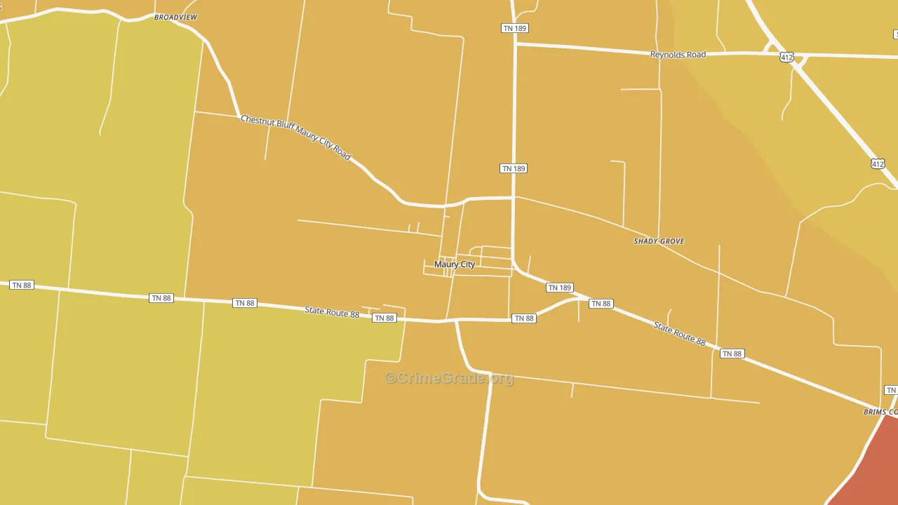 38050, TN Map of Drug-Related Crime Rates