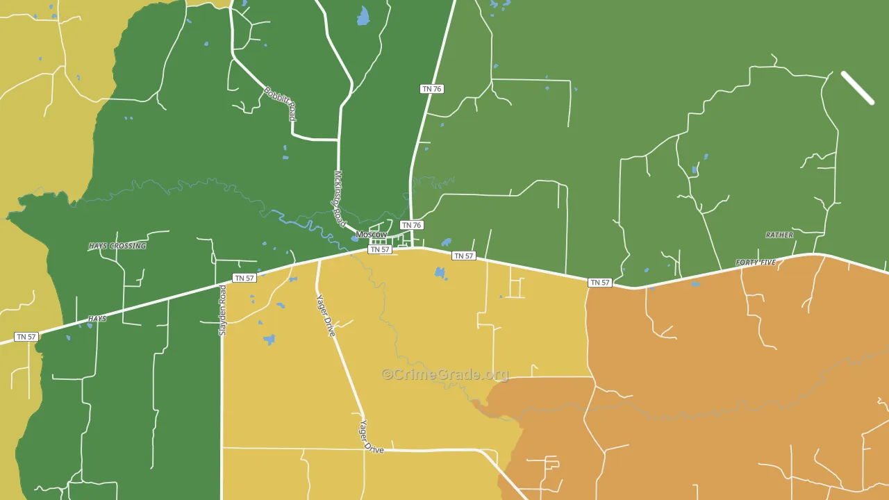 38057, TN Map of Drug-Related Crime Rates