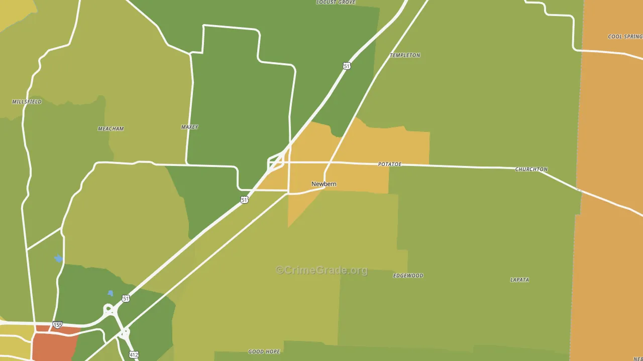38059, TN Map of Drug-Related Crime Rates