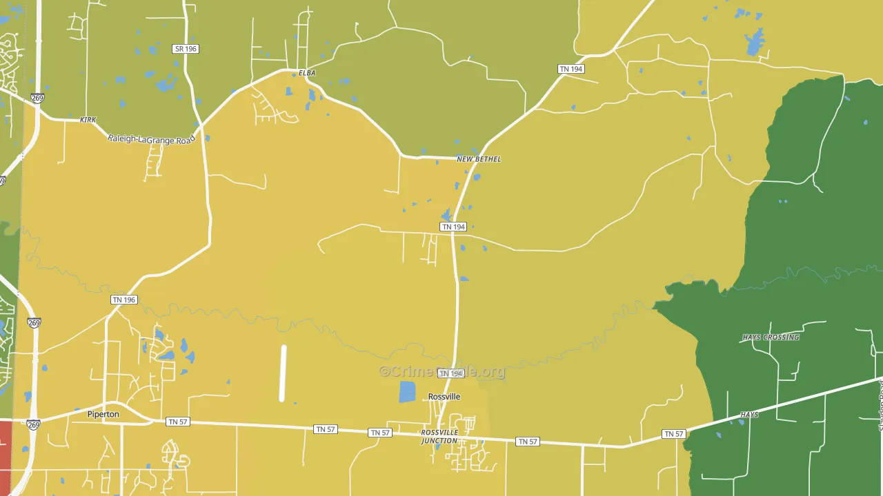 38066, TN Map of Drug-Related Crime Rates