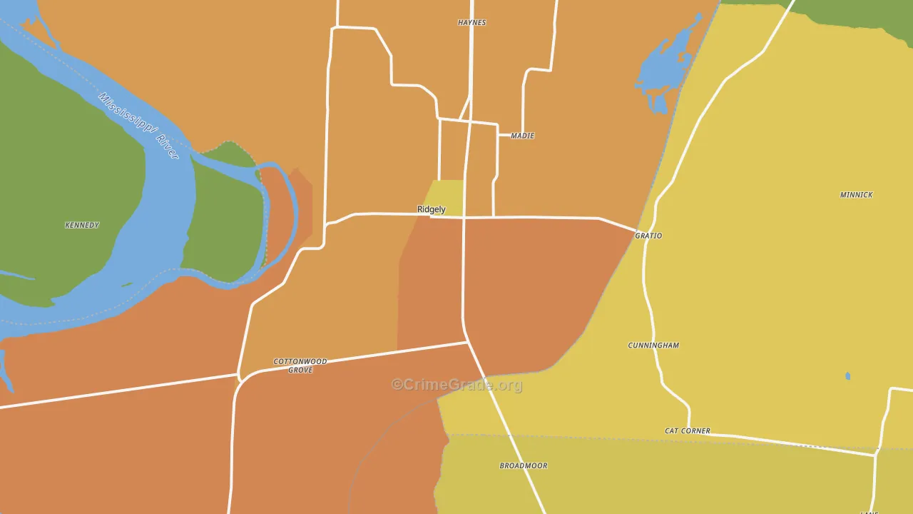 38080, TN Map of Drug-Related Crime Rates