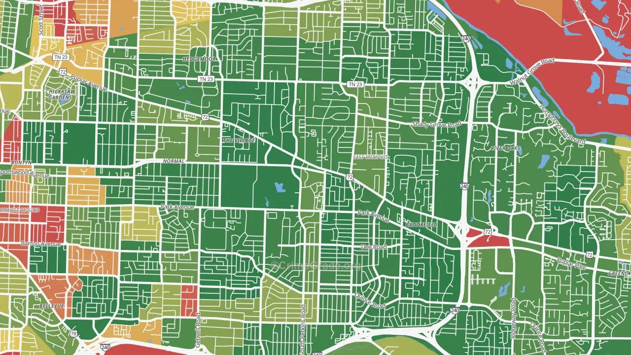 38117, TN Map of Drug-Related Crime Rates