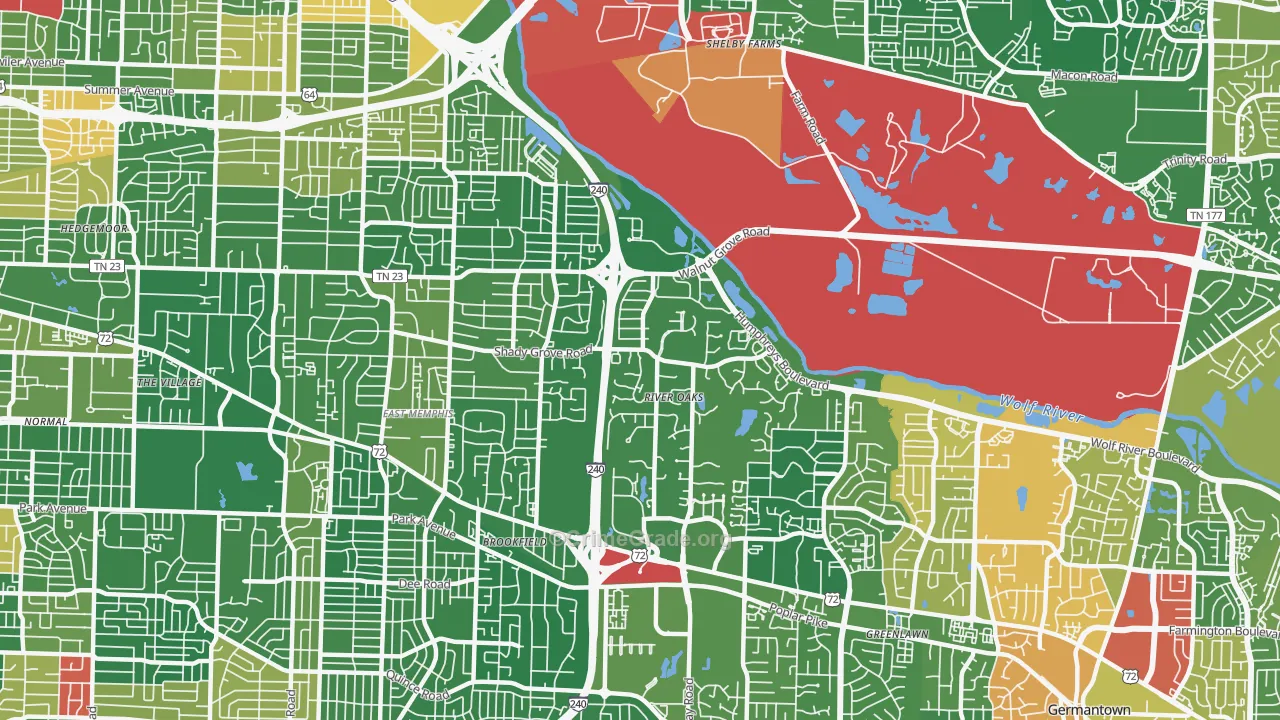 38120, TN Map of Drug-Related Crime Rates