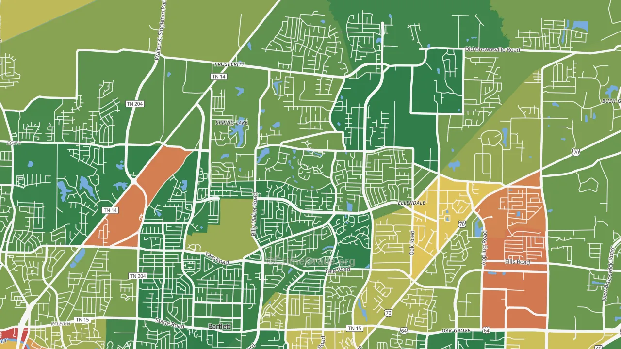 38135, TN Map of Drug-Related Crime Rates