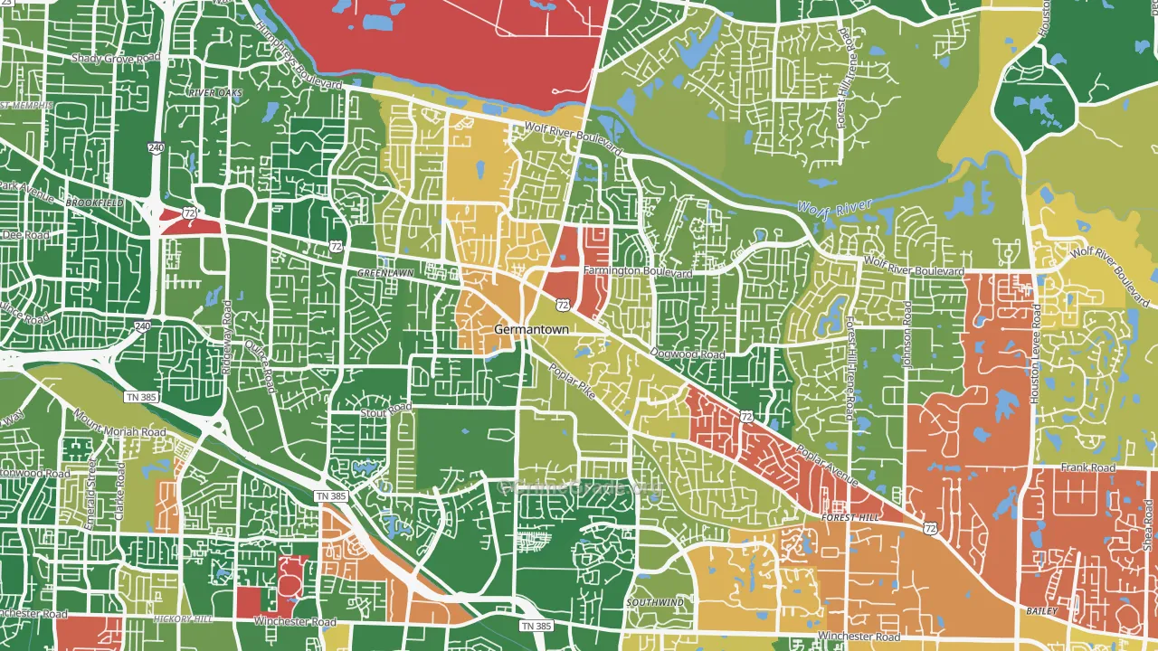 38138, TN Map of Drug-Related Crime Rates