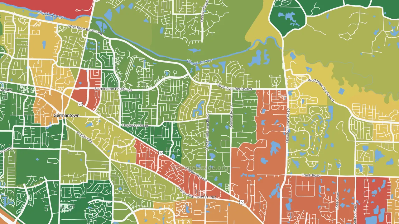 38139, TN Map of Drug-Related Crime Rates