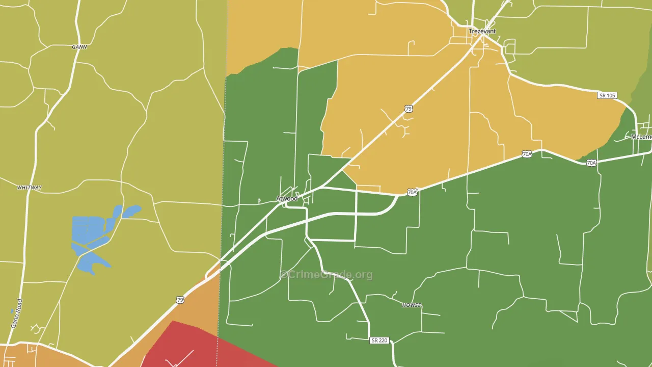 38220, TN Map of Drug-Related Crime Rates