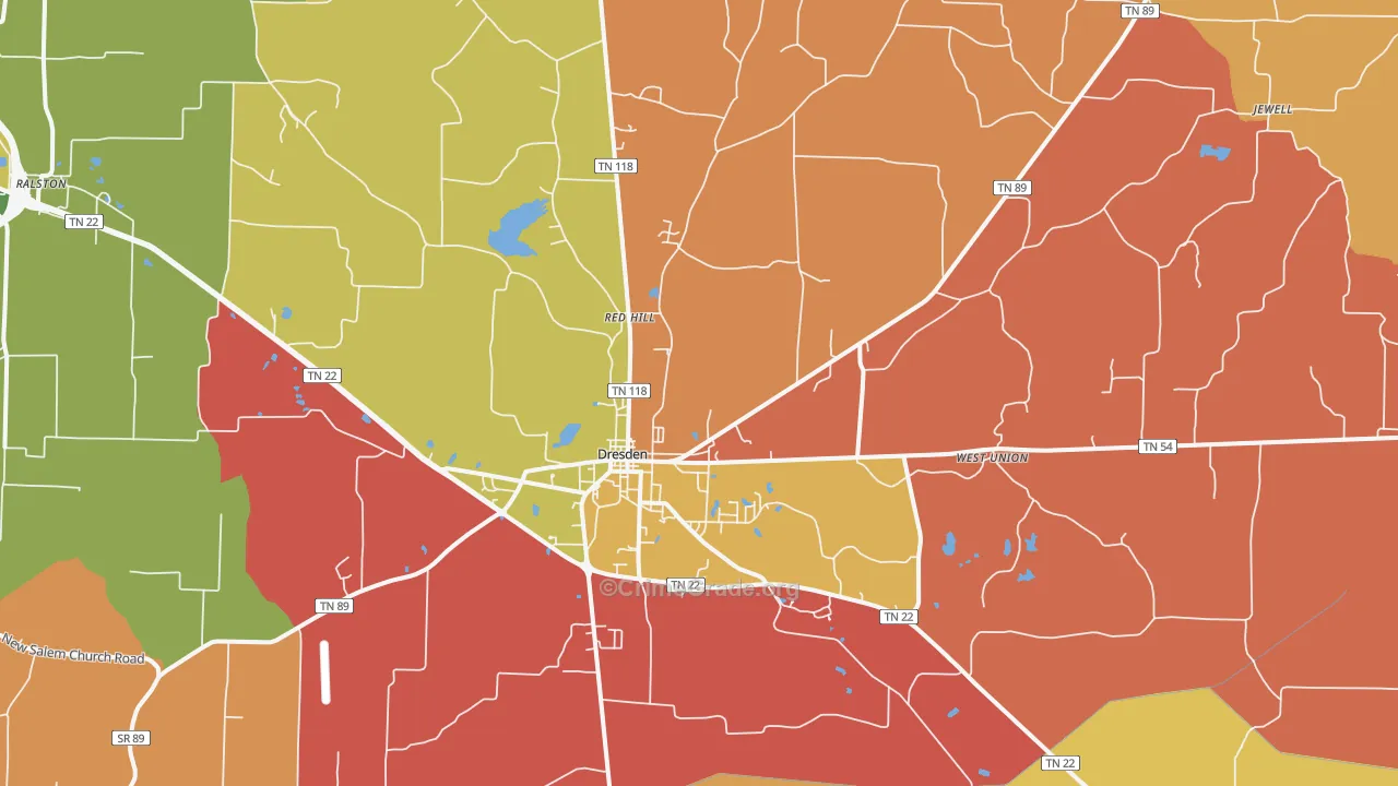 38225, TN Map of Drug-Related Crime Rates