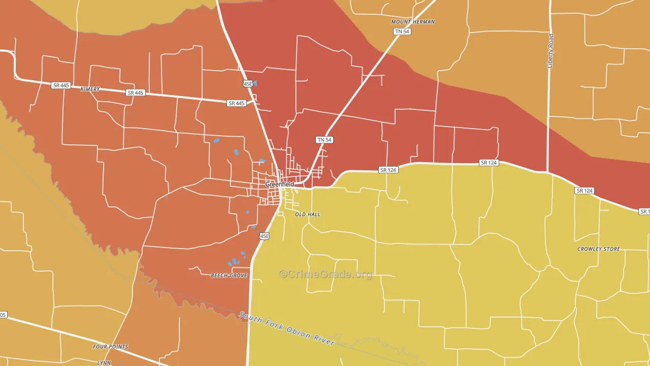 38230, TN Map of Drug-Related Crime Rates