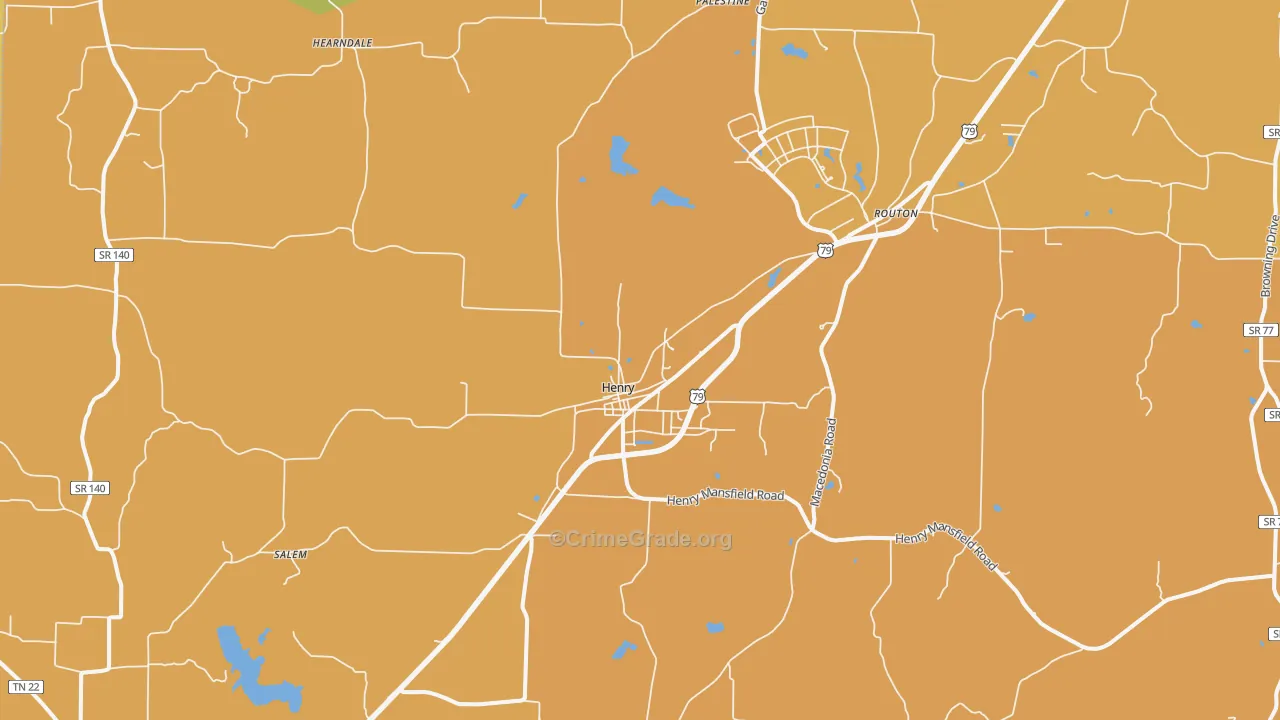 38231, TN Map of Drug-Related Crime Rates