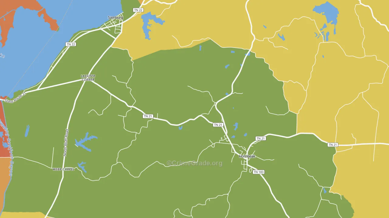 38232, TN Map of Drug-Related Crime Rates