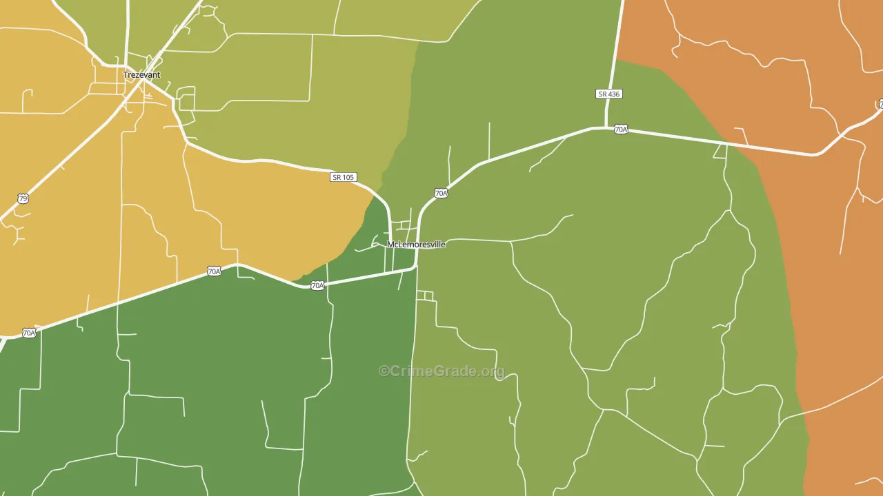 38235, TN Map of Drug-Related Crime Rates