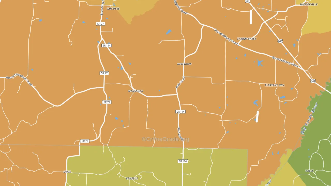 38236, TN Map of Drug-Related Crime Rates