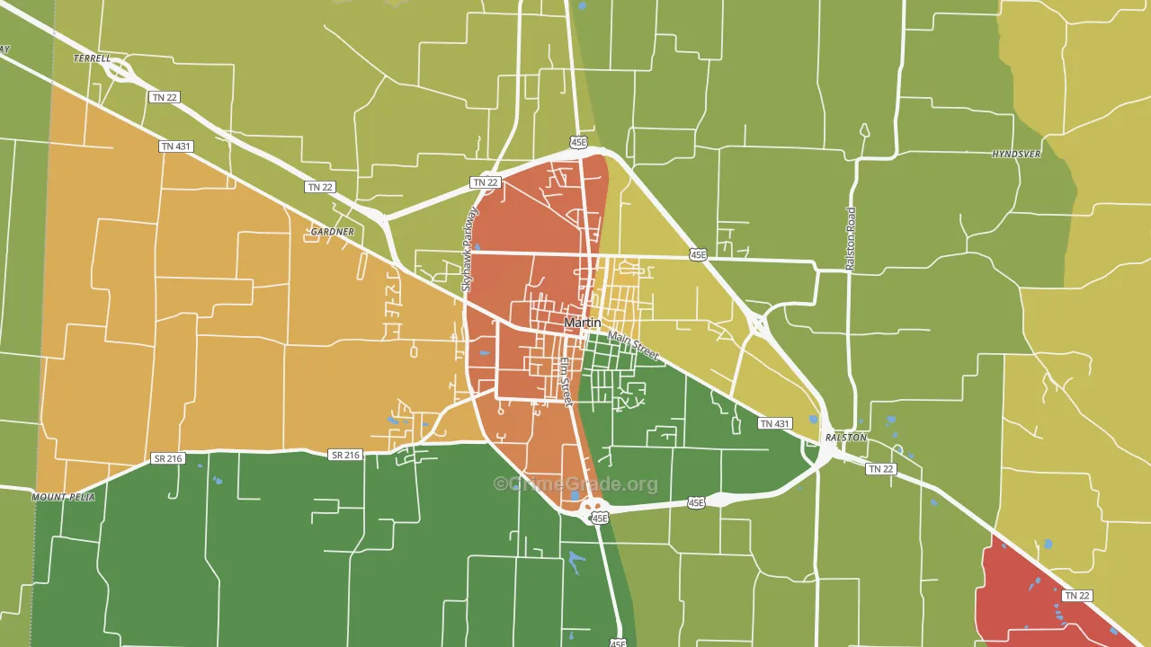 38237, TN Map of Drug-Related Crime Rates