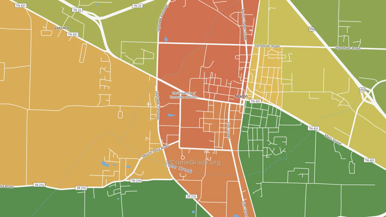 38238, TN Map of Drug-Related Crime Rates