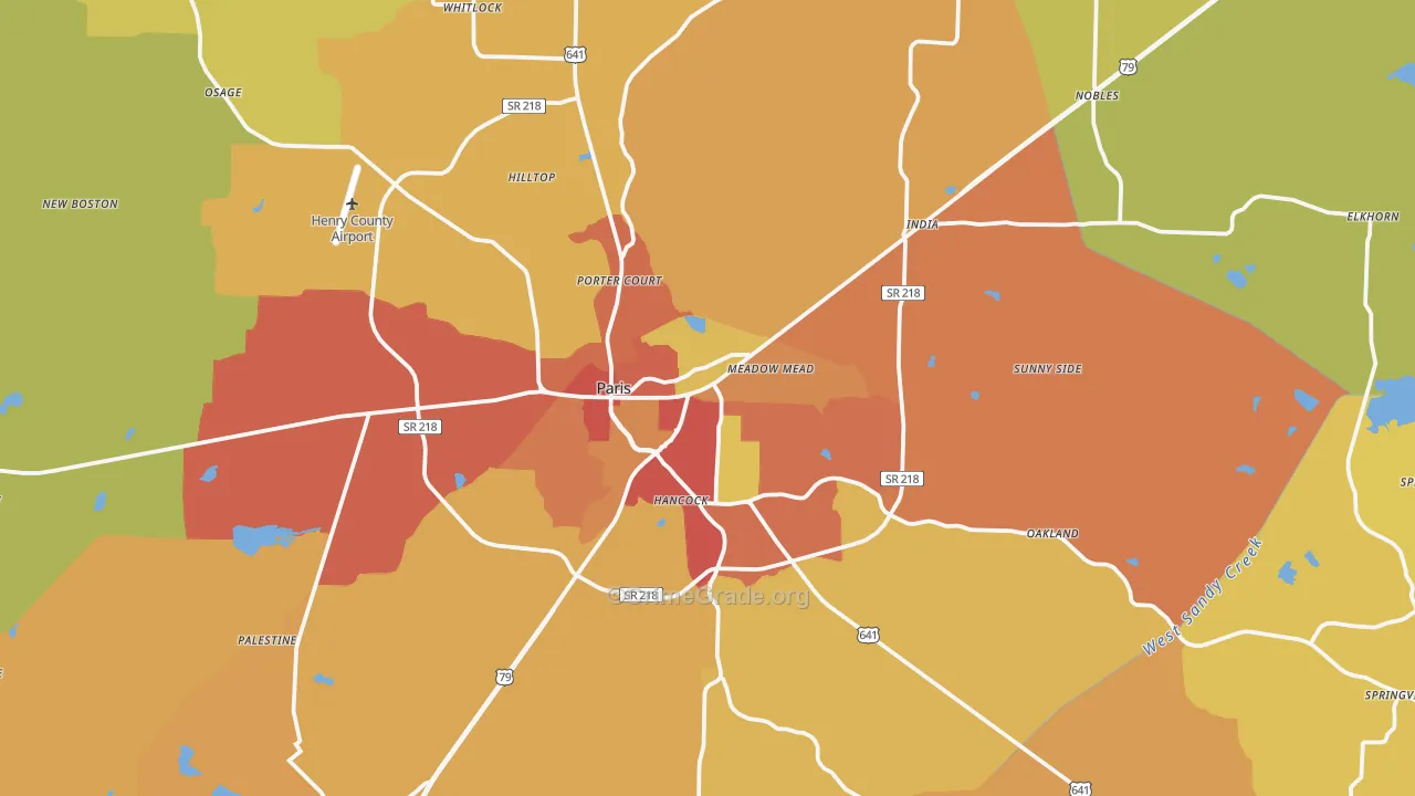38242, TN Map of Drug-Related Crime Rates