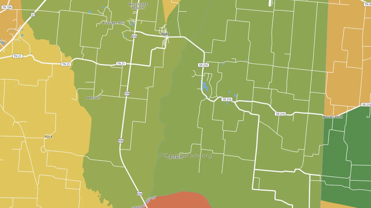 38253, TN Map of Drug-Related Crime Rates