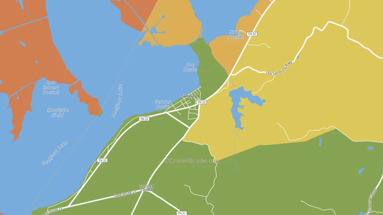 38254, TN Map of Drug-Related Crime Rates