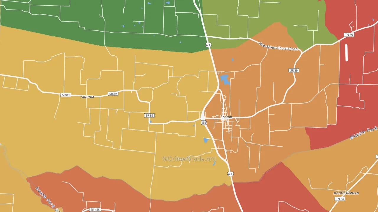 38255, TN Map of Drug-Related Crime Rates