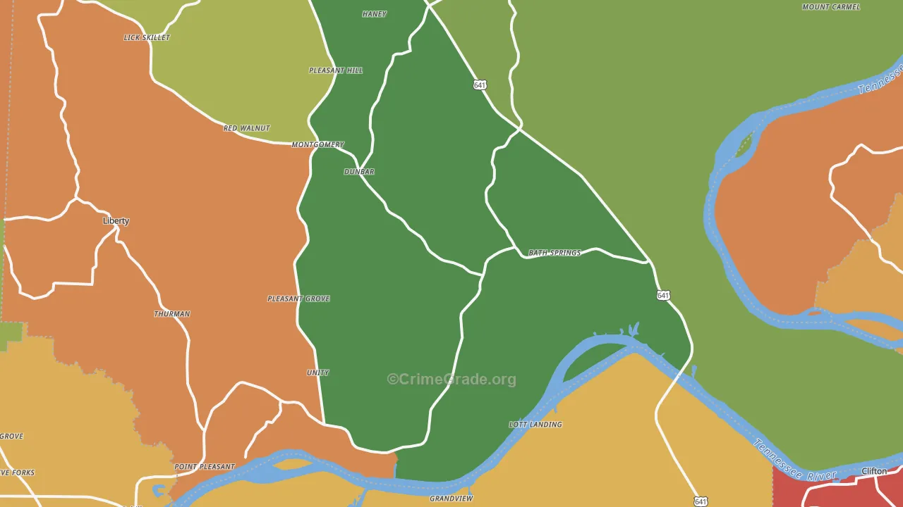 38311, TN Map of Drug-Related Crime Rates