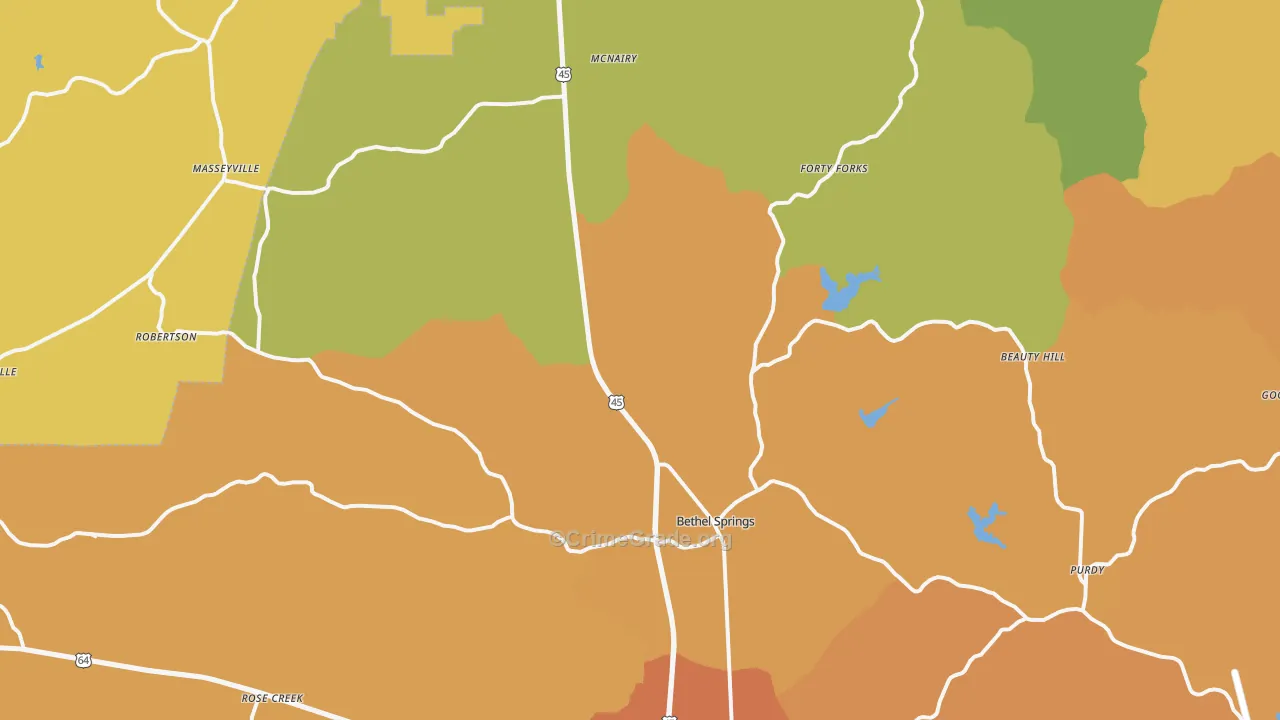 38315, TN Map of Drug-Related Crime Rates
