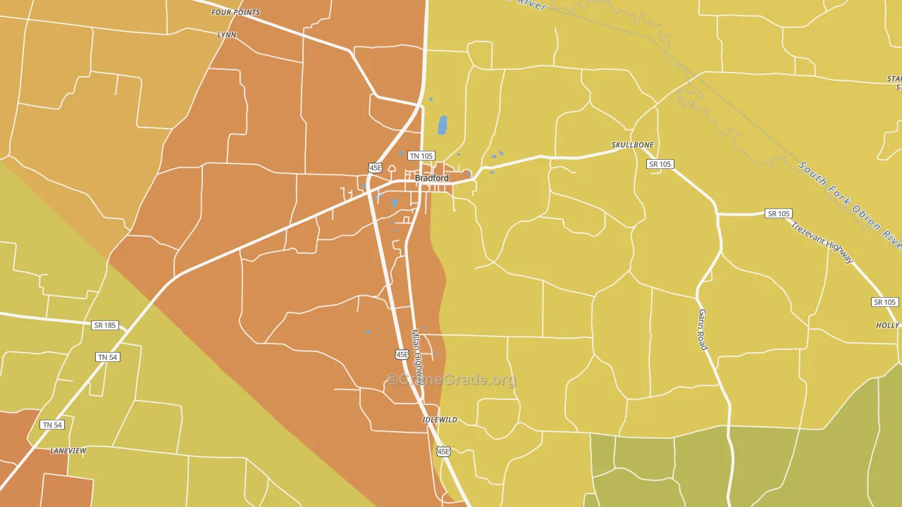38316, TN Map of Drug-Related Crime Rates
