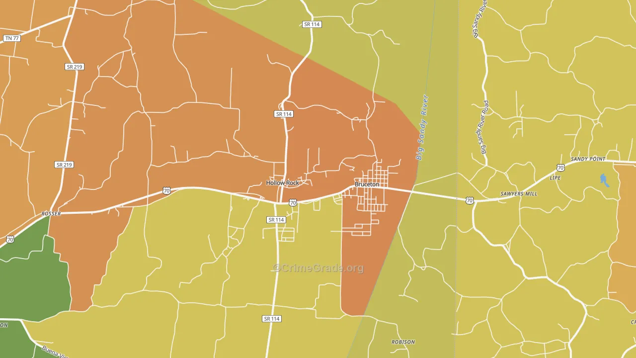 38317, TN Map of Drug-Related Crime Rates