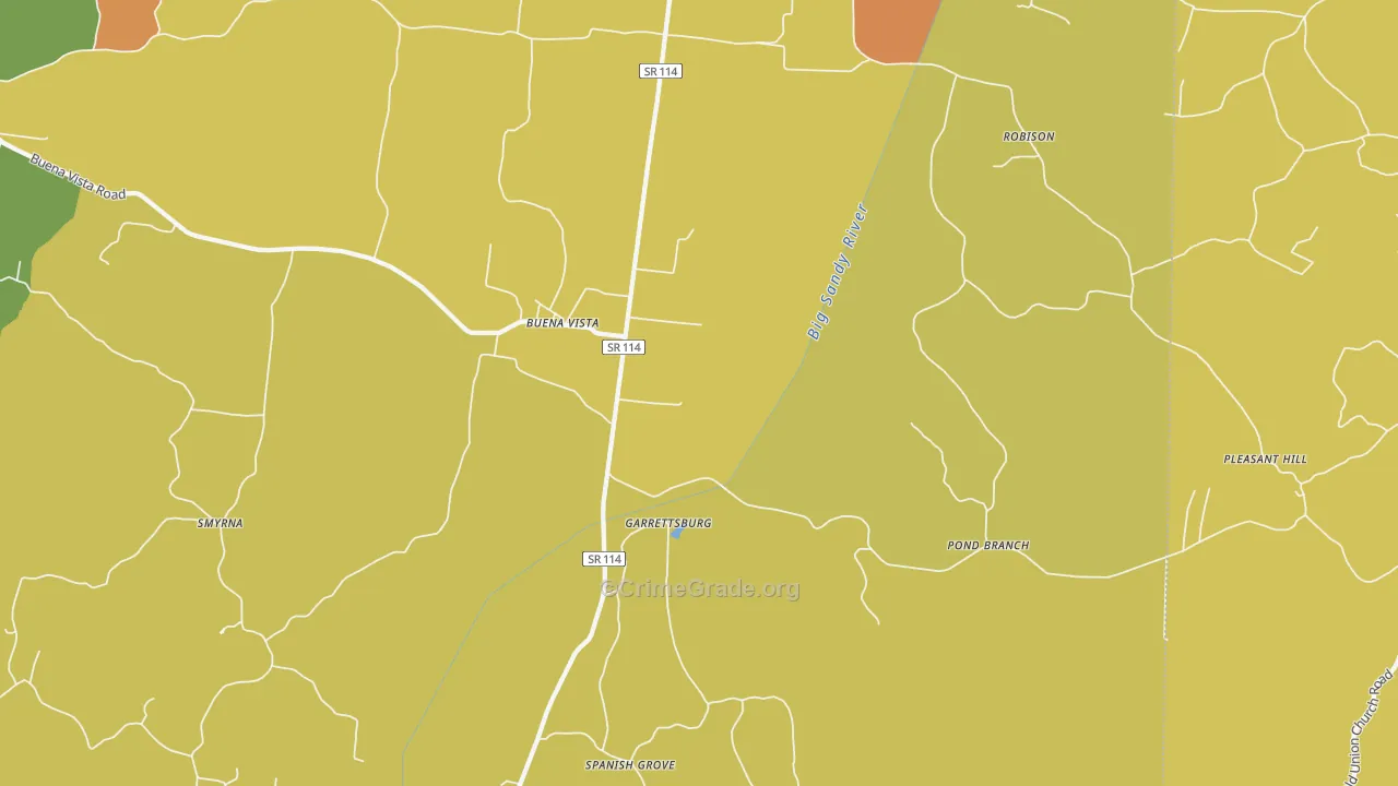 38318, TN Map of Drug-Related Crime Rates